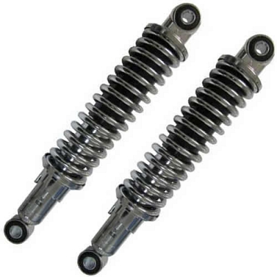 Chrome 280mm Pin + Pin Twin Shock Absorbers for up to 175cc