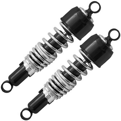 Black 300mm Pin + Pin Twin Shock Absorbers for up to 750cc