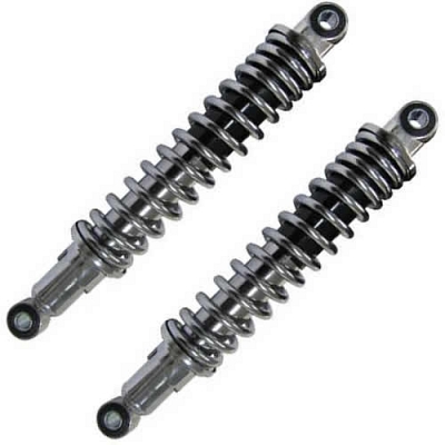 Chrome 310mm Pin + Pin Twin Shock Absorbers for up to 200cc