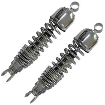 Chrome 325mm Pin + Fork Twin Shock Absorbers for up to 500cc