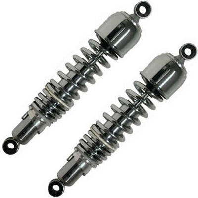 Chrome 325mm Pin + Pin Twin Shock Absorbers for up to 650cc