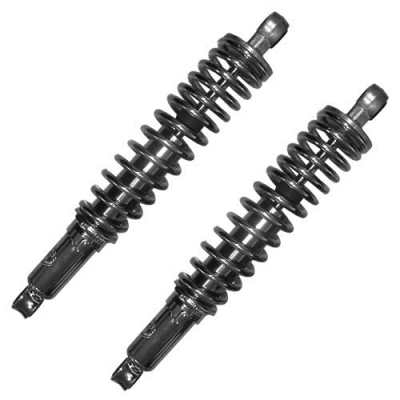 Chrome 330mm Pin + Pin Twin Shock Absorbers for up to 175cc