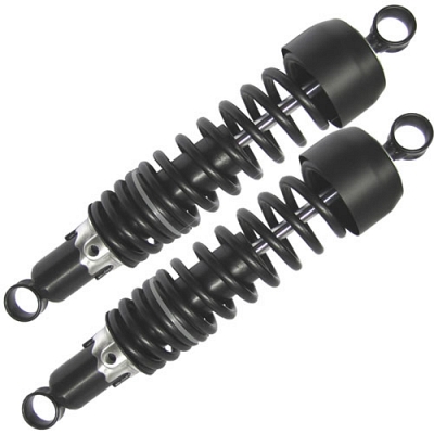 Kobe Black 335mm Pin + Pin Twin Shock Absorbers for 250cc to 1100cc