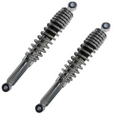Chrome 350mm Pin + Pin Twin Shock Absorbers for up to 200cc