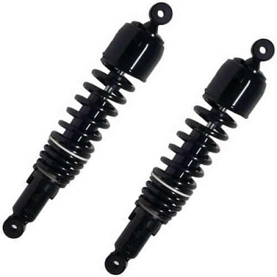 Black 365mm Pin + Pin Twin Shock Absorbers for up to 1300cc