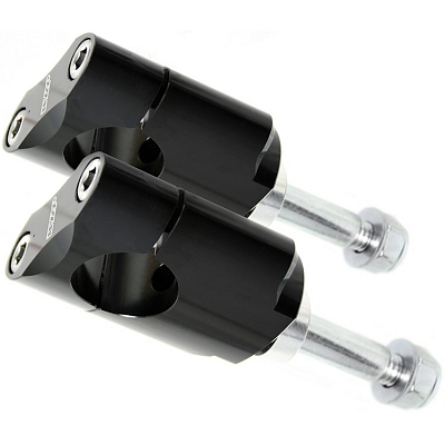 WRP Pro Clamp 1 1/8" Black Billet CNC Alloy Handlebar Risers +10mm Higher