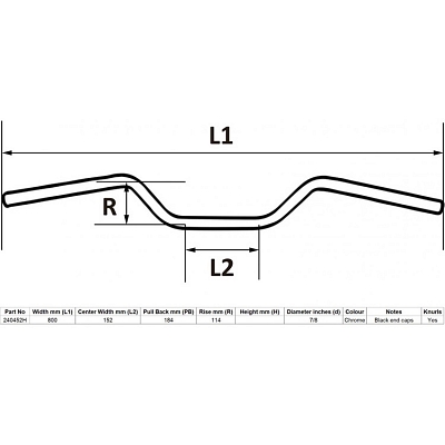 Chrome 7/8" Handlebars 4" Rise Honda CB750K