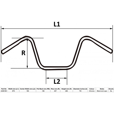 Hendler Chrome 7/8" Ape Hanger Handlebars with 18" Rise