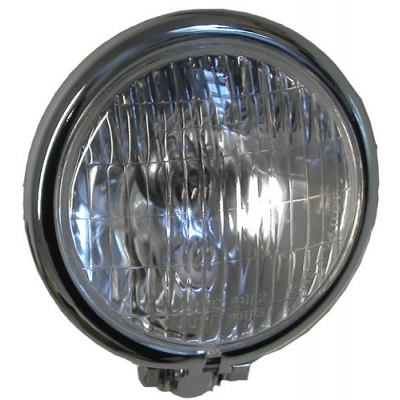 5.75" Round Chrome Bottom-Mounted Bates Headlight