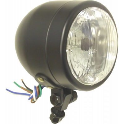 4.5" Round Black Bottom-Mounted Headlight
