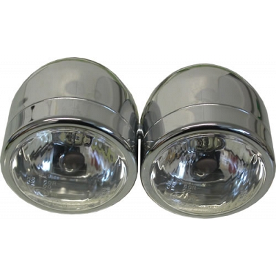 Twin 4.5" Round Chrome Side-Mounted Headlights