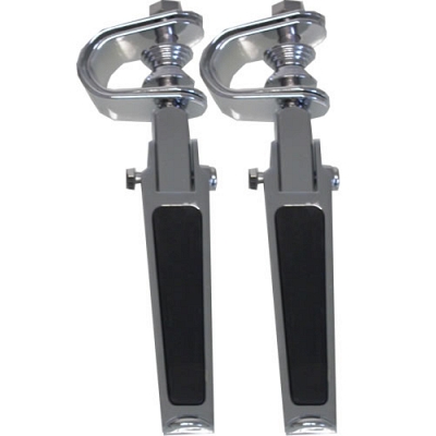 Chrome Rubber Inlay Style Clamp-On Footrests