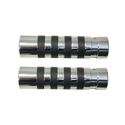 Chromed Aluminium & Rubber 7/8" Handlebar Grips