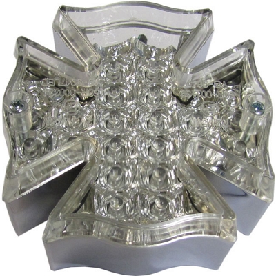 Maltese Cross Rear Light with Clear Lens & Red LED's