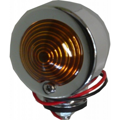 50mm Chrome Original Style Bullet Light with Amber Lens