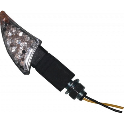 Black 40mm Wave Tip LED Indicators with Clear Lenses