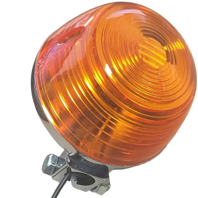 Chrome Round Indicator Honda Amber Lens (12v)