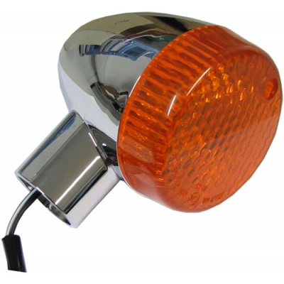 Chrome Indicator with Amber Lens - 019048