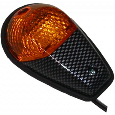 Carbon Look 92mm x 55mm Fairing Mounted Indicators with Amber Lenses