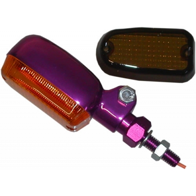 Purple 32mm Mini Indicator with Amber & Smoked Lens