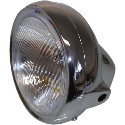7" Round Chrome Side-Mounted Headlight without Grommet