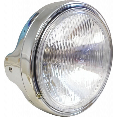 7" Round Chrome Side-Mounted Headlight with E-Mark