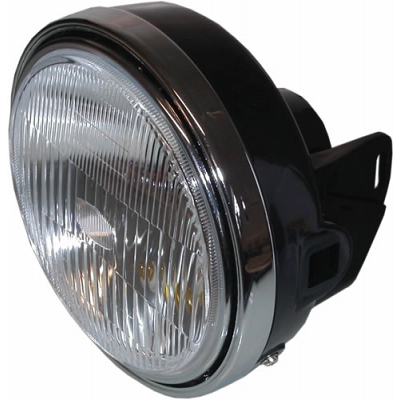 8" Black & Chrome Side-Mounted Headlight Yamaha 4L0-84303-E0-00