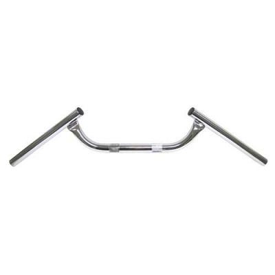 Chrome 7/8" Drop Bar Handlebars with 3" Rise & 7" Centre (Black Cap Ends)