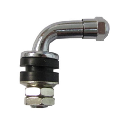 8mm 90 Degree Chrome Tubeless Tyre Valves with Nuts Inside