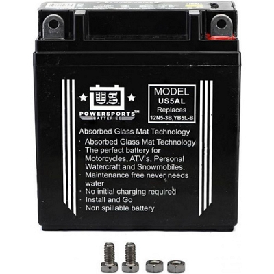 US Powersports US5AL AGM Sealed Battery YB5L-B 12N5S-3B 12N5-3B