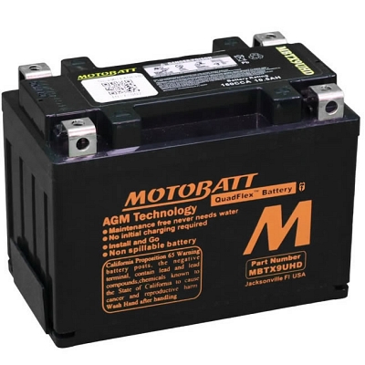 Motobatt MBTX9UHD AGM Sealed Battery YTX9-BS YTZ12S YT12A-BS