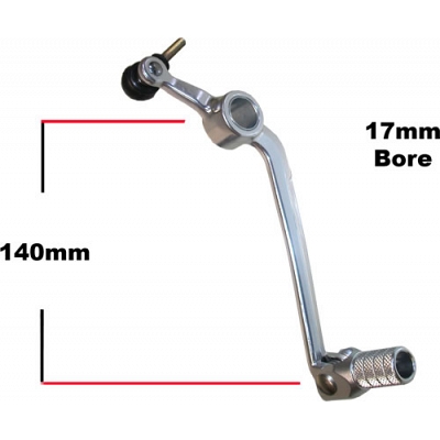 17mm x 140mm Alloy Gear Lever with Folding Toe Peg
