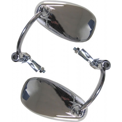 Chrome Oval Bar-End Mirrors