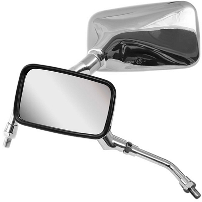 Chrome Rectangle Mirrors with 10mm Thread - Yamaha