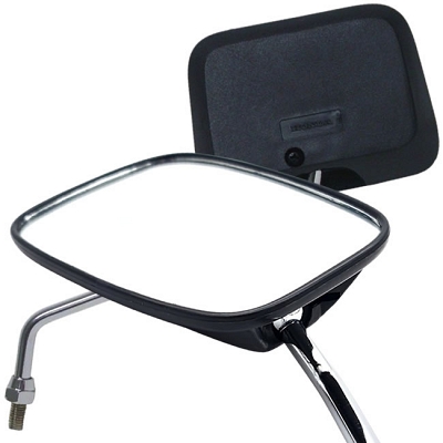 Black Rectangle Mirrors 8mm Thread Chrome Stem Honda Style