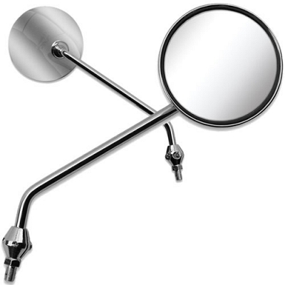 Right Hand Chrome Round Mirror with 8mm Thread