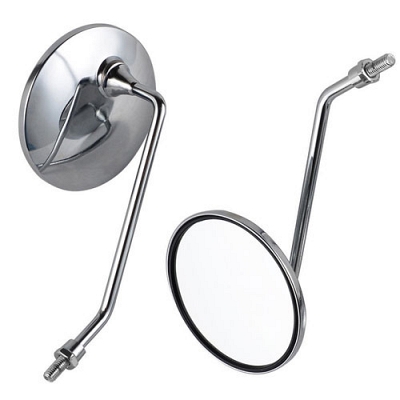 Chrome Round Mirrors with 8mm Thread - Yamaha
