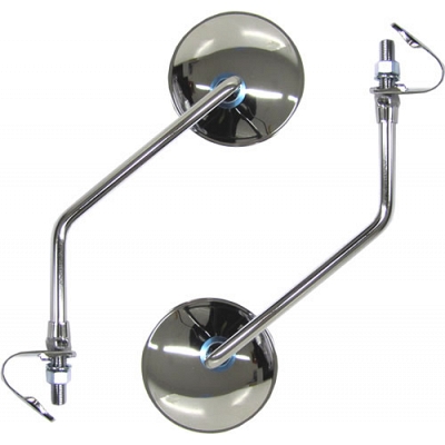 Chrome Round Clamp-On Mirrors