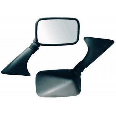 Left Hand Black Rectangle Fairing Type Mirror - 011709