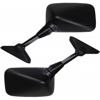Left Hand Black Rectangle Fairing Type Mirror - 011711