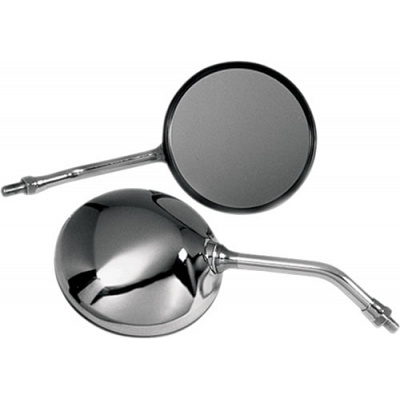 Chrome Round Mirrors with 10mm Thread & Short Stem