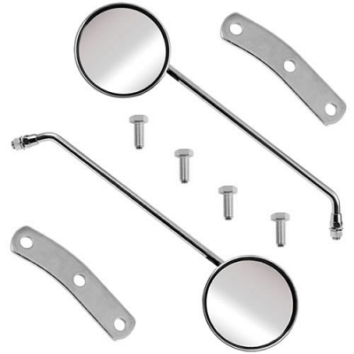 Chrome Round Mirrors with 10mm Thread - 011949