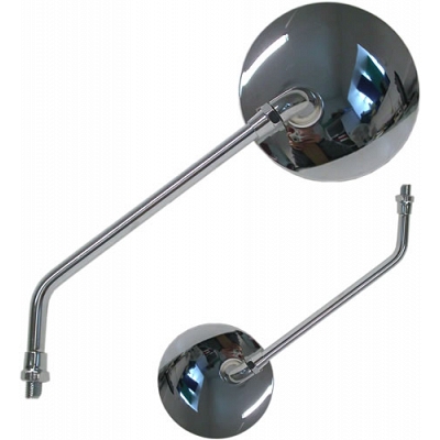 Chrome Round Mirrors with 10mm Thread - 011954