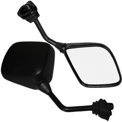 Black Left & Right Hand Fairing Type Mirrors with Bowl Back