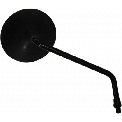 Right Hand Black Round Mirror with 10mm Left Hand Thread - 011738