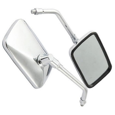 Chrome Rectangle Mirrors with 10mm Thread & Long Stem