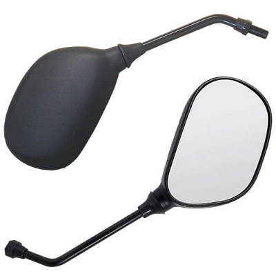 Black Rectangle Yamaha Mirrors 10mm Thread 100mm Stem