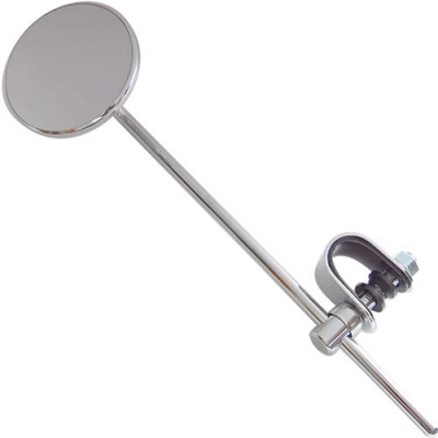 Chrome Round Clamp-On Mirror with 8" Stem