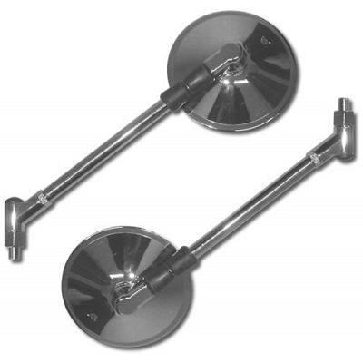 Chrome Round Mirrors with 10mm Thread - 011958