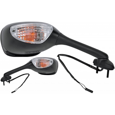 Black Rectangle Fairing Type Mirrors with Indicators Suzuki 56500-47H01
